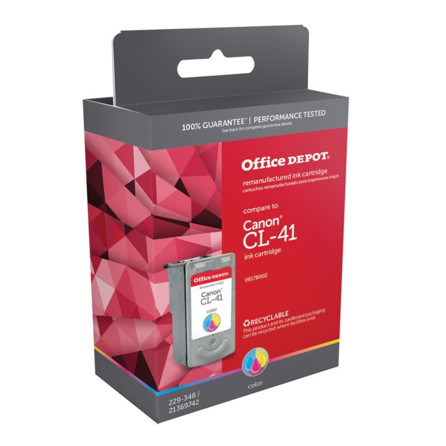 slide 3 of 3, Office Depot Brand Odcl41 (Canon Cl-41) Remanufactured Tricolor Ink Cartridge, 1 ct