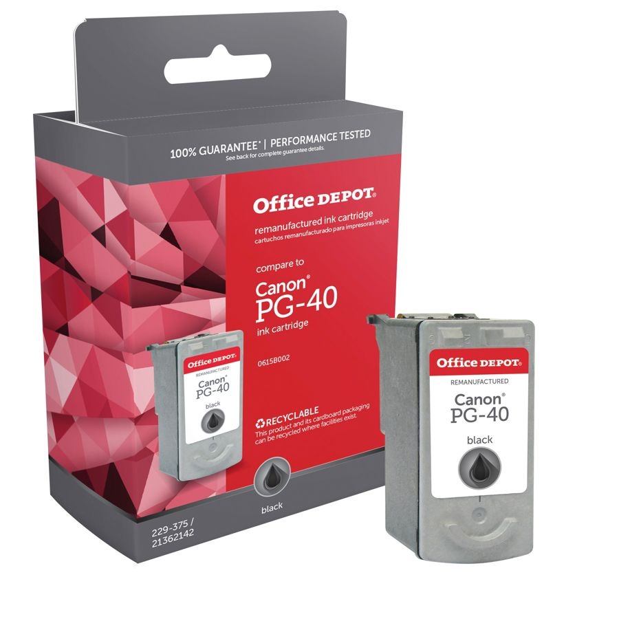 slide 2 of 2, Office Depot Brand Odpg40 (Canon Pg-40) Remanufactured Black Ink Cartridge, 1 ct