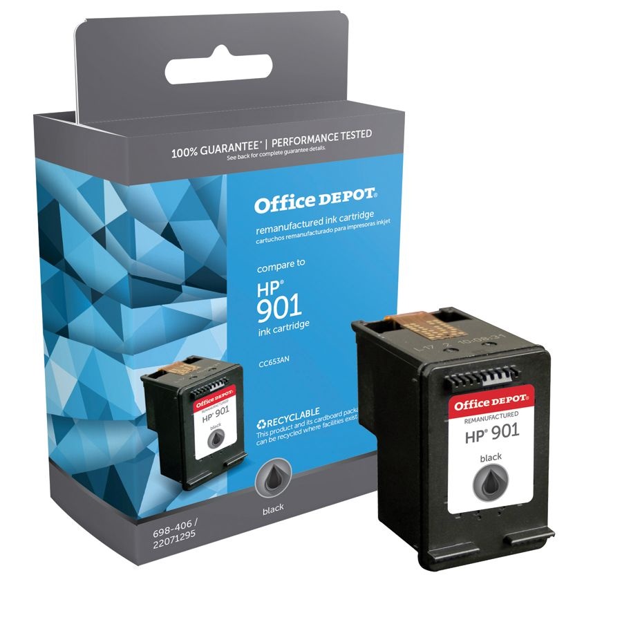 slide 3 of 3, Office Depot Brand Odc653An Remanufactured Ink Cartridge Replacement For Hp 901 Black, 1 ct