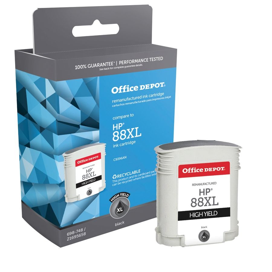 slide 3 of 3, Office Depot Brand Od88Bxl Remanufactured High-Yield Ink Cartridge Replacement For Hp 88Xl Black, 1 ct