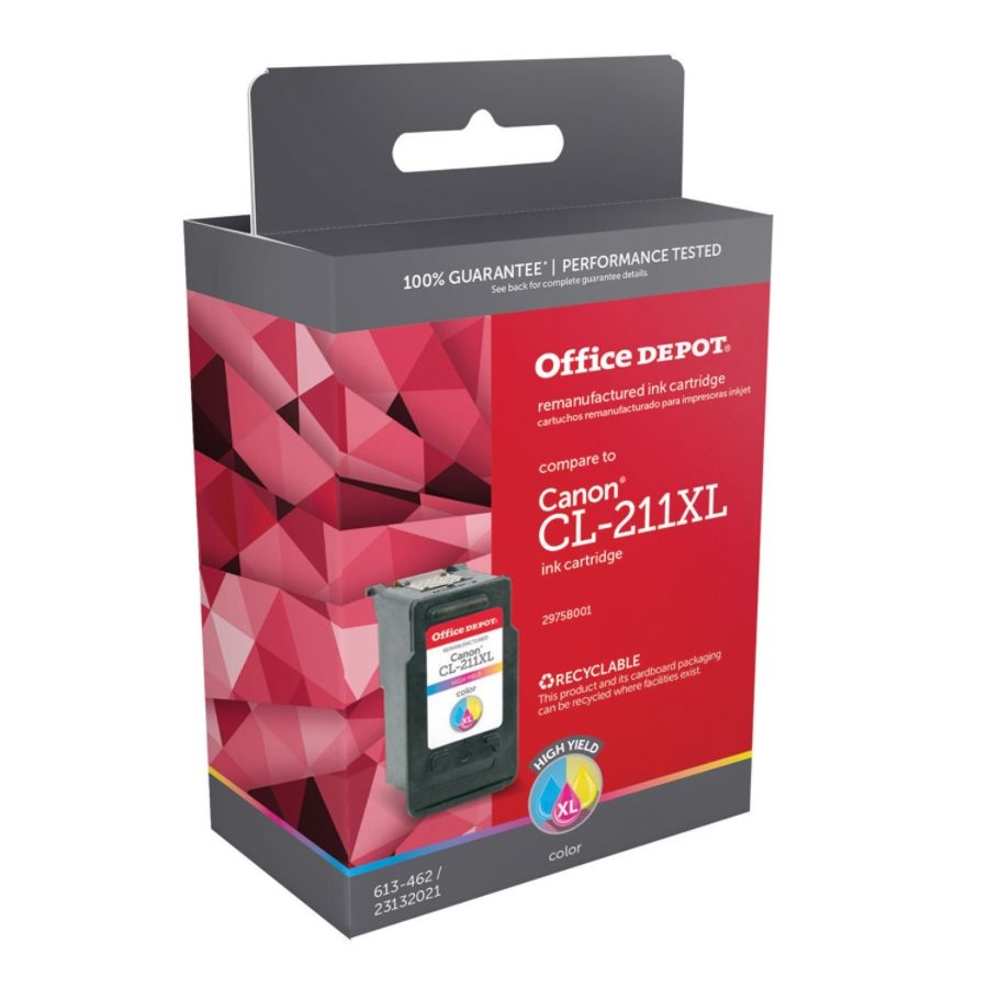 slide 2 of 3, Office Depot Brand Odcl211Xl (Canon Cl-211Xl) Remanufactured Tricolor Ink Cartridge, 1 ct