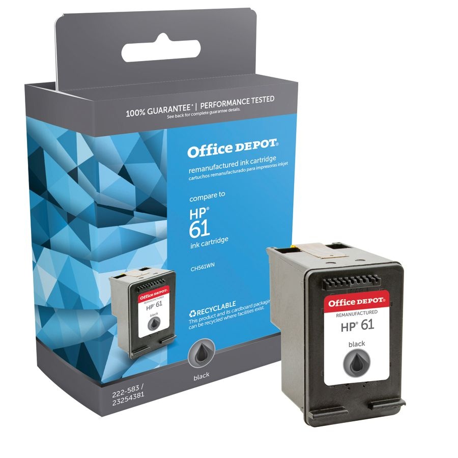 slide 2 of 3, Office Depot Brand 61 Remanufactured Ink Cartridge Replacement For Hp 61 Black, 1 ct