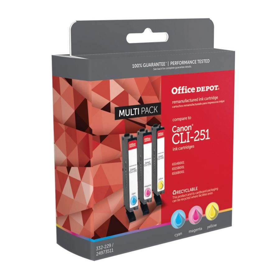 slide 2 of 2, Office Depot Brand Odcli251Mp (Canon Cli-251) Remanufactured Ink Cartridges, 1 ct