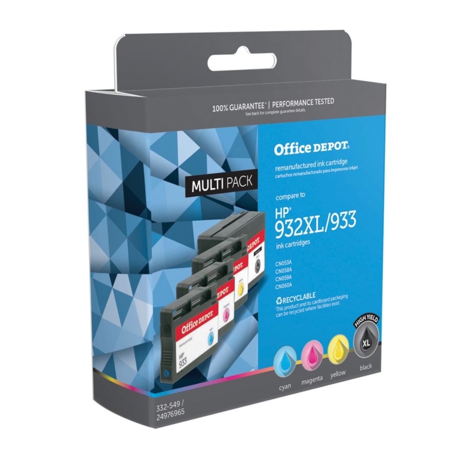 slide 2 of 2, Office Depot Brand Od932Xlk933Cmy-C Remanufactured High-Yield Ink Cartridge Replacement For Hp 932Xl/933, Multi-Pack, 1 ct