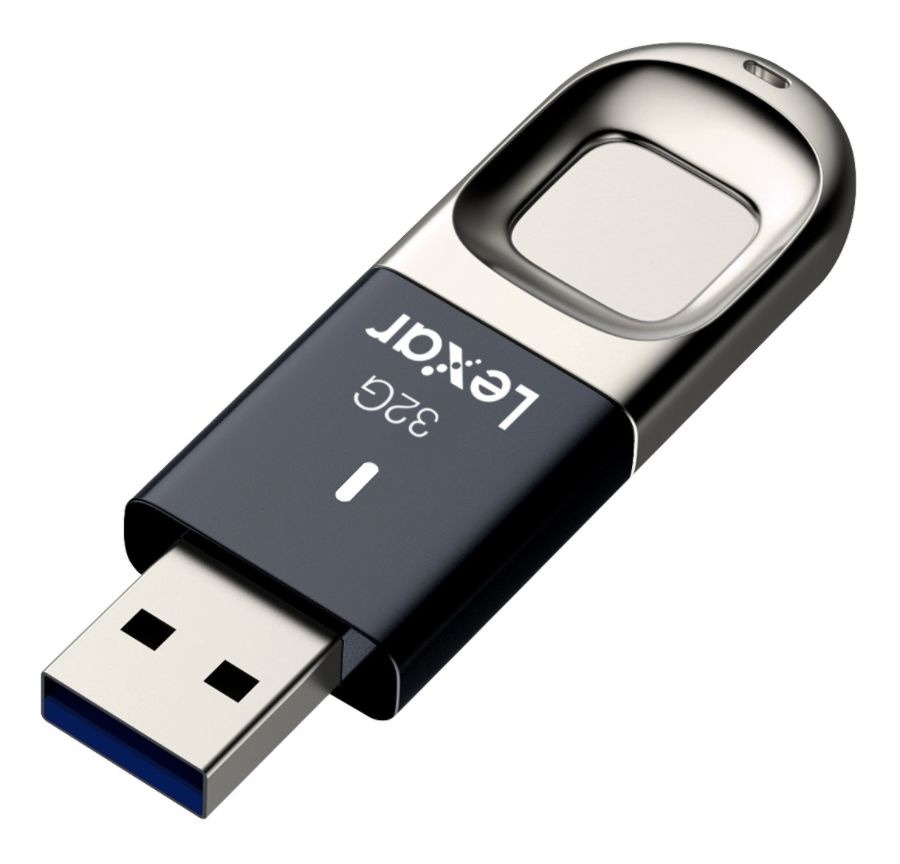 slide 5 of 5, Lexar Jumpdrive Fingerprint F35 Usb 3.0 Flash Drive, 32Gb, Black, Ljdf35-32Gbnl, 1 ct