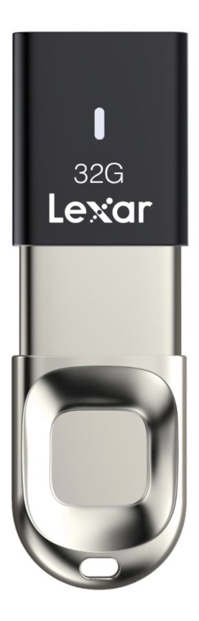 slide 3 of 5, Lexar Jumpdrive Fingerprint F35 Usb 3.0 Flash Drive, 32Gb, Black, Ljdf35-32Gbnl, 1 ct