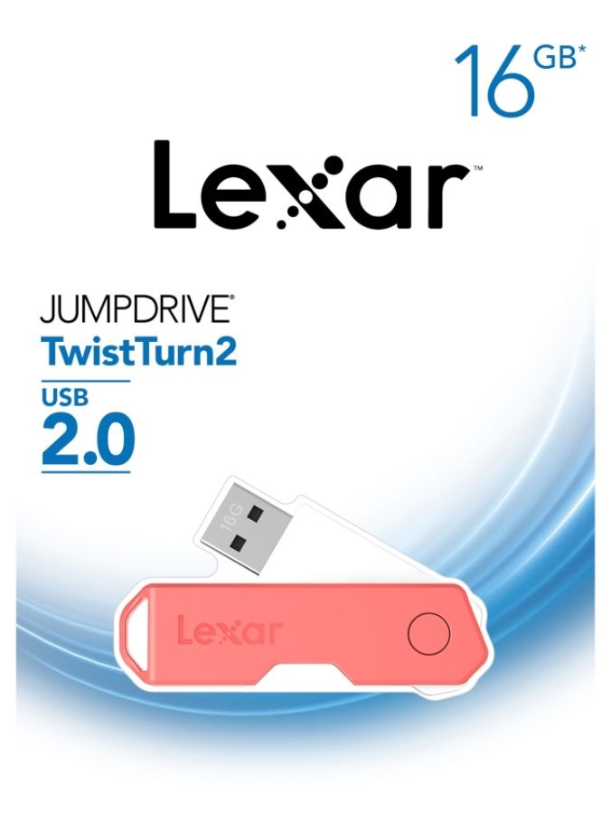 slide 7 of 10, Lexar Jumpdrive Twistturn2 Usb 2.0 Flash Drive, 16Gb, Assorted Colors, Ljdtt2-16Gabod20, 1 ct