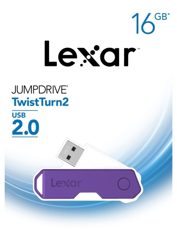 slide 4 of 10, Lexar Jumpdrive Twistturn2 Usb 2.0 Flash Drive, 16Gb, Assorted Colors, Ljdtt2-16Gabod20, 1 ct