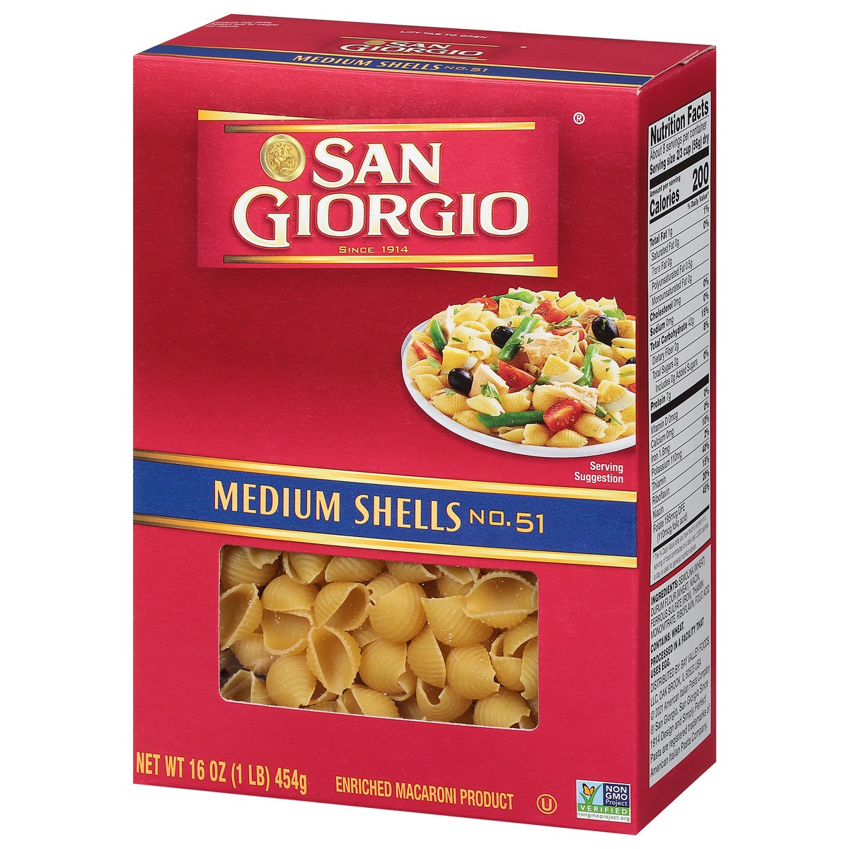 slide 8 of 9, San Giorgio No. 51 Medium Shells Elbow Macaroni 16 oz, 16 oz