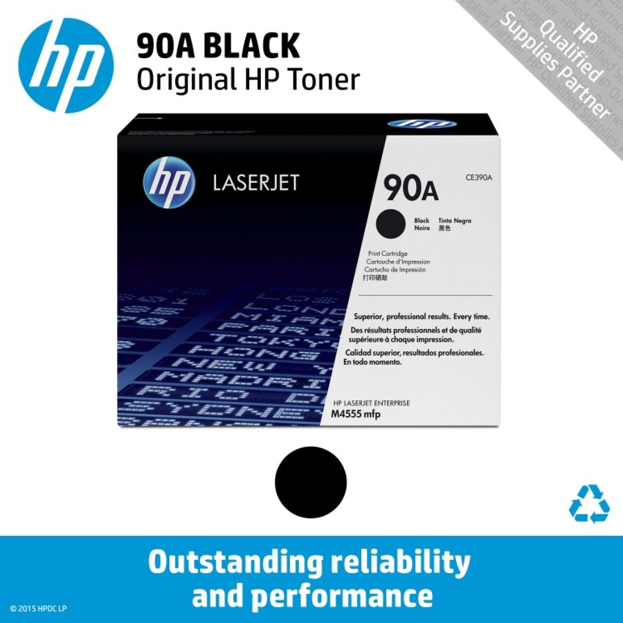 slide 2 of 2, HP 90A Original Black Toner Cartridge (Ce390A), 1 ct