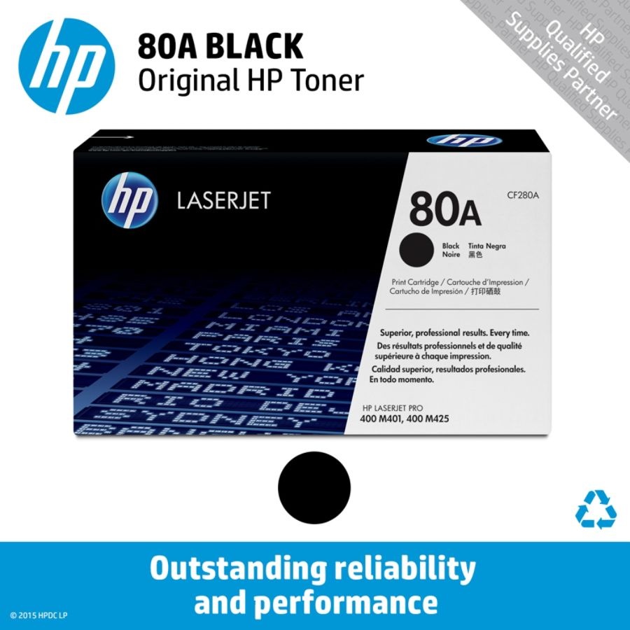 slide 2 of 4, HP 80A Black Toner Cartridge (Cf280A), 1 ct