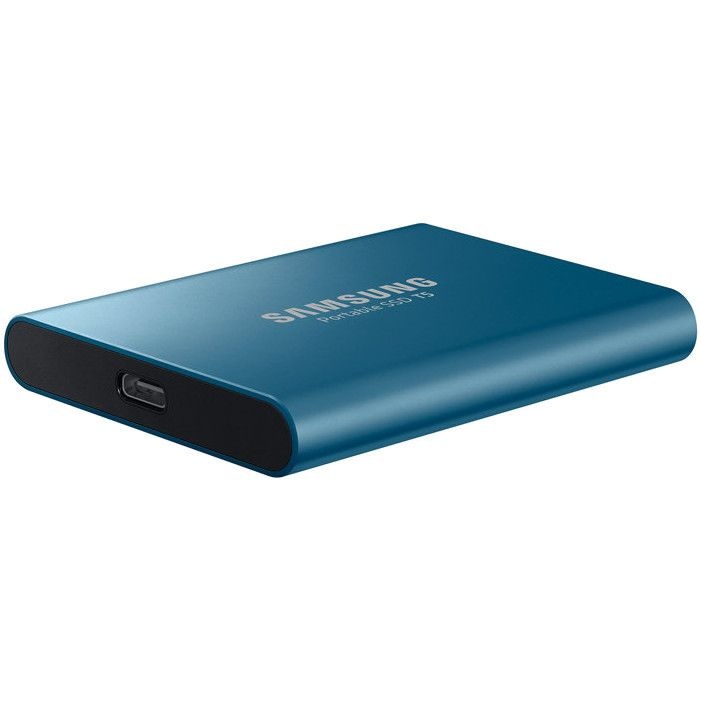 slide 3 of 5, Samsung T5 500Gb Portable External Solid State Drive, Blue, 1 ct