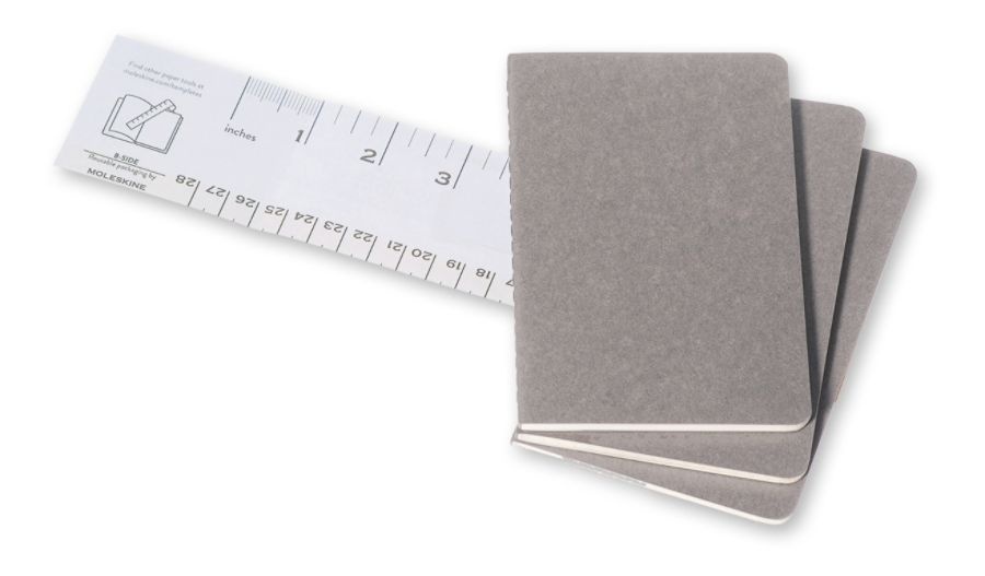 slide 4 of 5, Moleskine Cahier Journals, Faint Ruled, Pebble Gray Journals, 3 pk; 32 ct; 3 1/2 in x 5 1/2 in