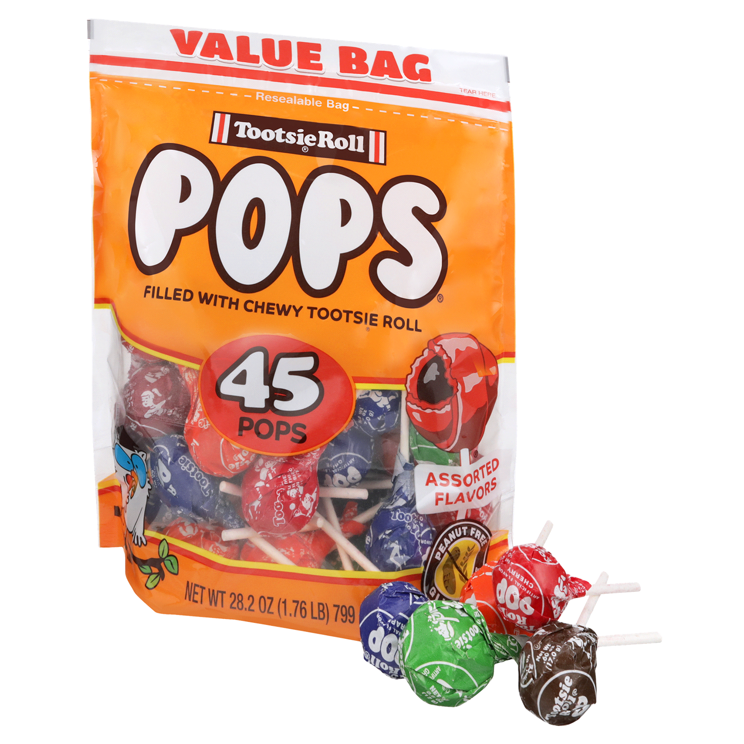slide 4 of 4, Tootsie Roll Pops Value Bag, 35 oz