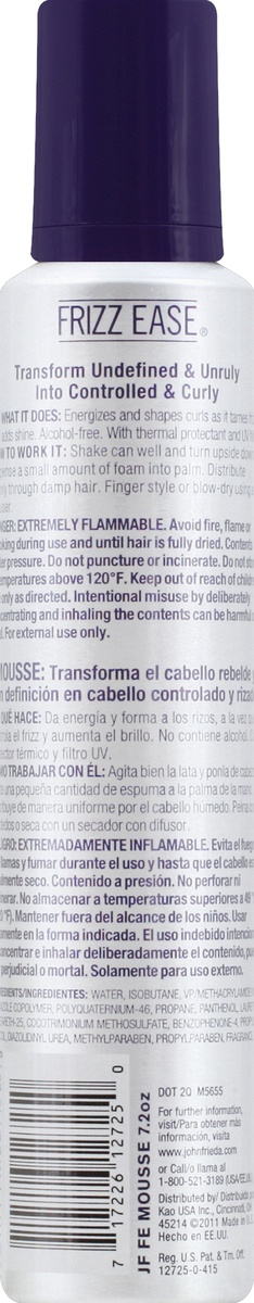 slide 3 of 6, John Frieda Curl Reviver Mousse, Enhances Curls, Flexible Hold, Frizzy or Curly Hair, 7.20 fl oz