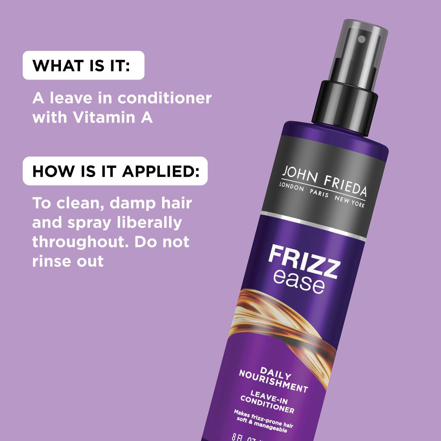 slide 5 of 6, John Frieda Frizz Ease Daily Nourishment Leave-In Conditioner, 8 Oz, 8 oz