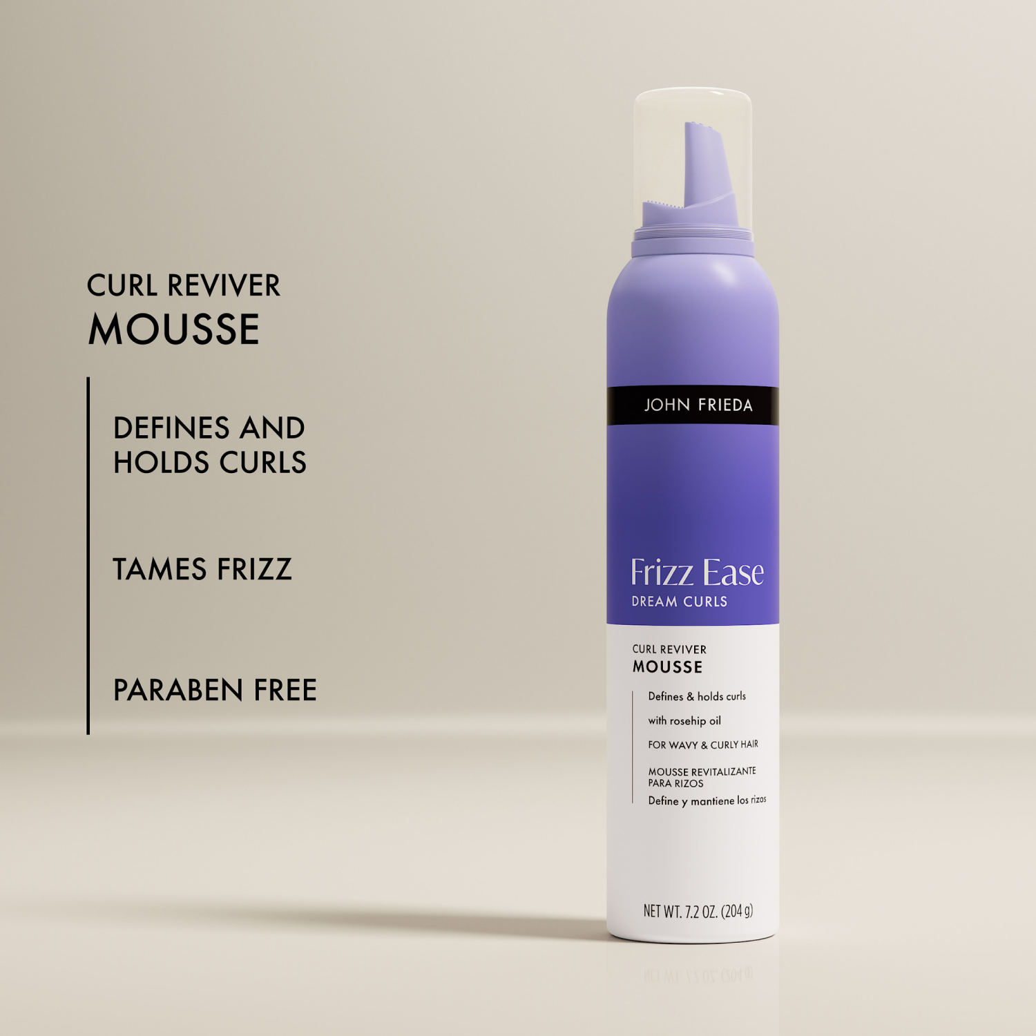 slide 5 of 8, John Frieda Dream Curls Curl Reviver Mousse, Anti Frizz Hair Mousse for Curls, 7.2 oz, 7.2 oz