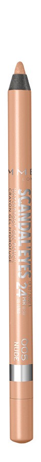 slide 1 of 3, COTY RIMMEL LONDON Rimmel London Scandaleyes Waterproof Kohl Kajal Eyeliner Pencil, Intense Color, Long-Wearing, Smudge-Proof, 005, Nude, 0.04oz, 0.04 oz