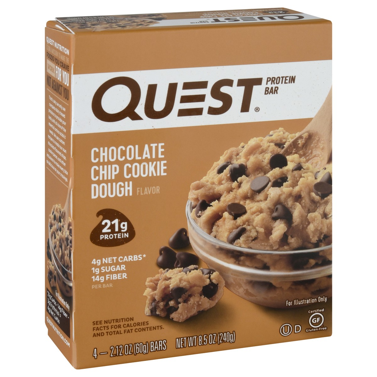 slide 11 of 11, Quest Protein Bars, Chocolate Chip Cookie Dough Flavor, 4 ct