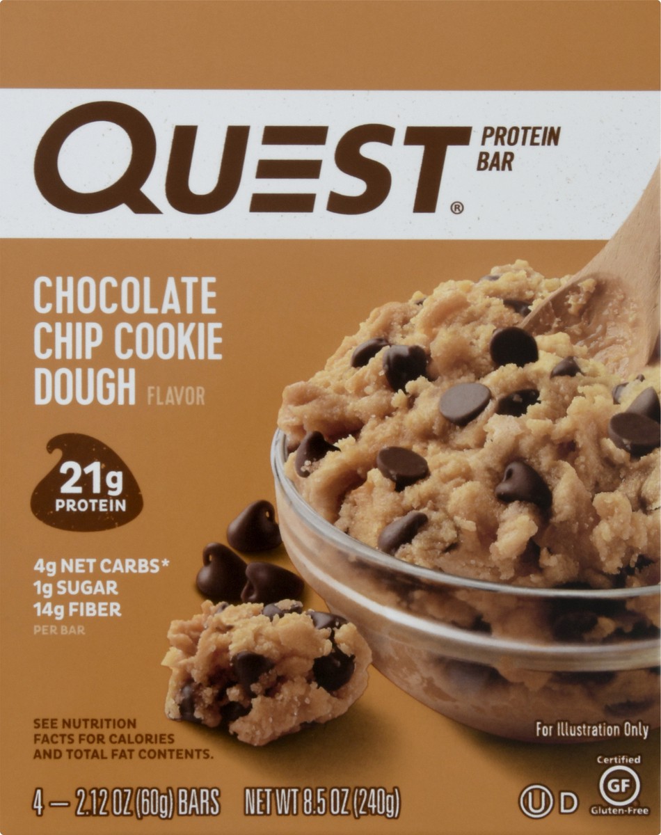 slide 9 of 11, Quest Protein Bars, Chocolate Chip Cookie Dough Flavor, 4 ct