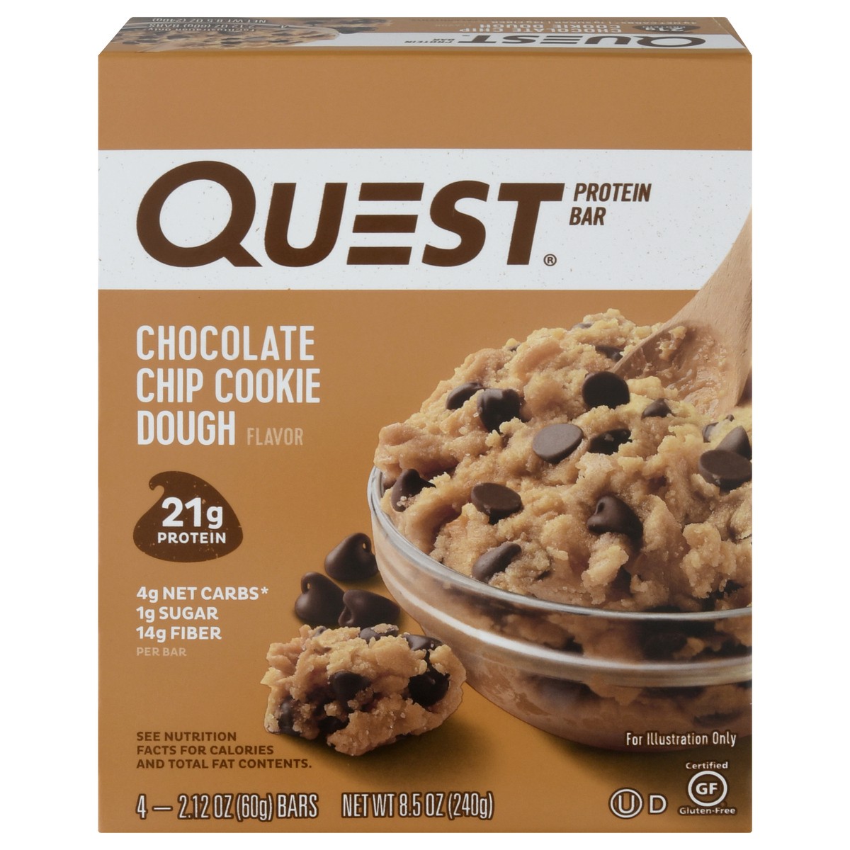 slide 4 of 11, Quest Protein Bars, Chocolate Chip Cookie Dough Flavor, 4 ct