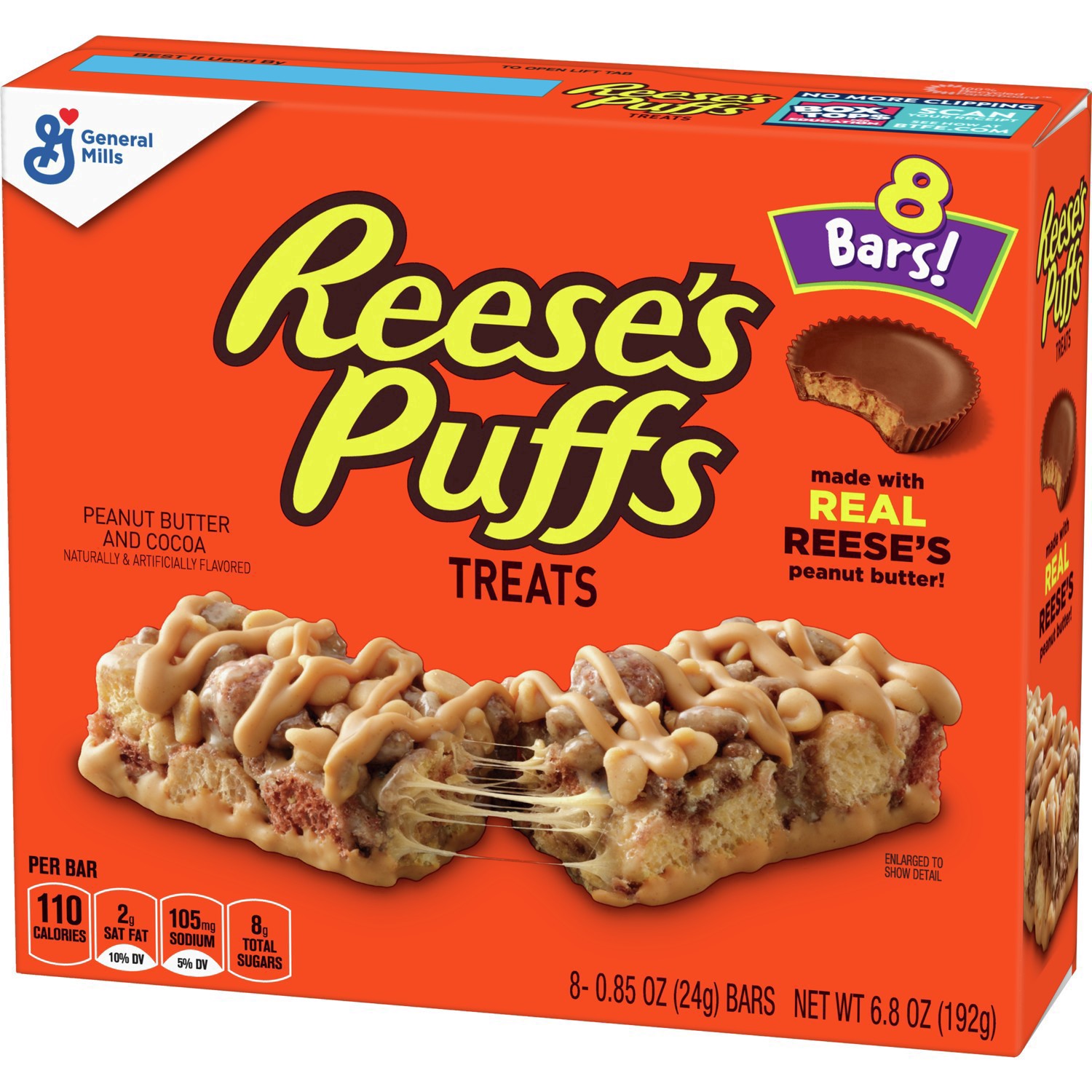 slide 37 of 47, Reese's Puffs Breakfast Cereal Treat Bars, Peanut Butter & Cocoa, 8 ct, 8 ct