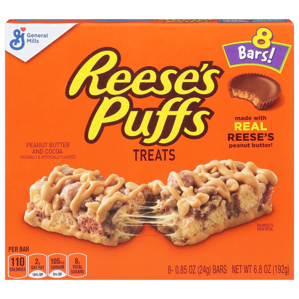 slide 39 of 47, Reese's Puffs Breakfast Cereal Treat Bars, Peanut Butter & Cocoa, 8 ct, 8 ct