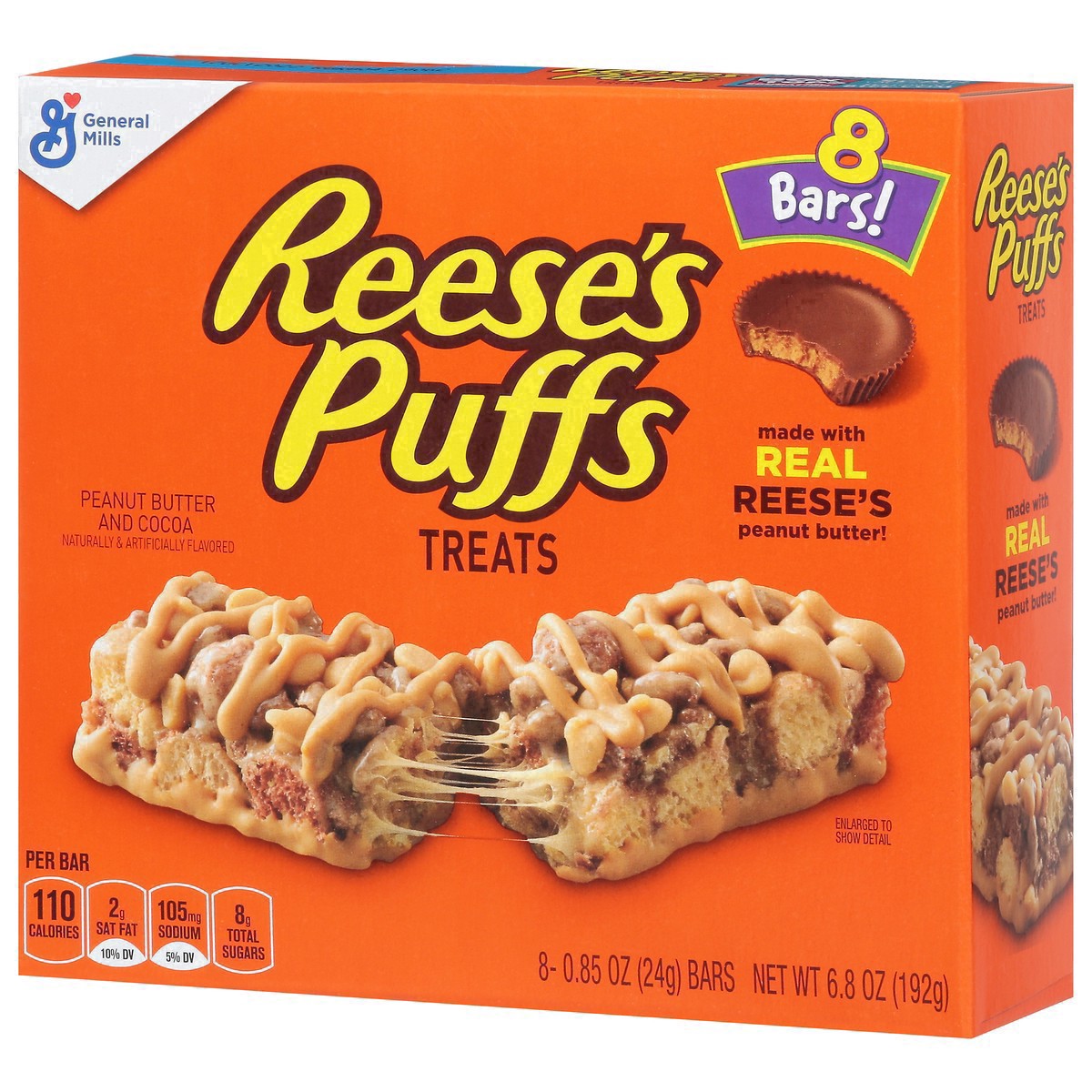 slide 40 of 47, Reese's Puffs Breakfast Cereal Treat Bars, Peanut Butter & Cocoa, 8 ct, 8 ct