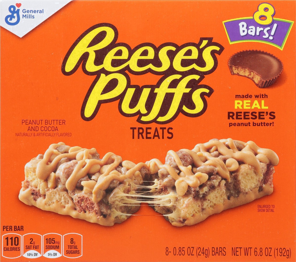slide 35 of 47, Reese's Puffs Breakfast Cereal Treat Bars, Peanut Butter & Cocoa, 8 ct, 8 ct
