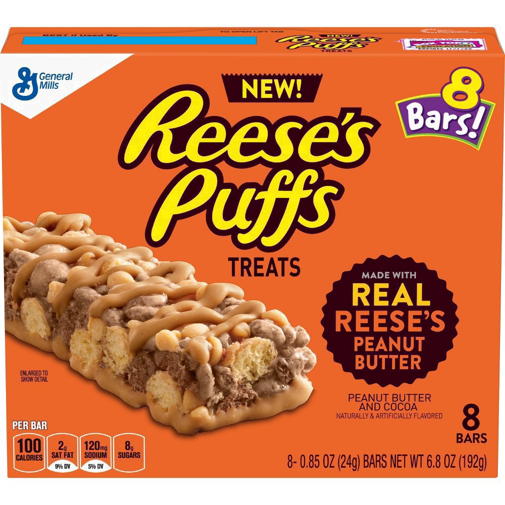 slide 29 of 47, Reese's Puffs Breakfast Cereal Treat Bars, Peanut Butter & Cocoa, 8 ct, 8 ct