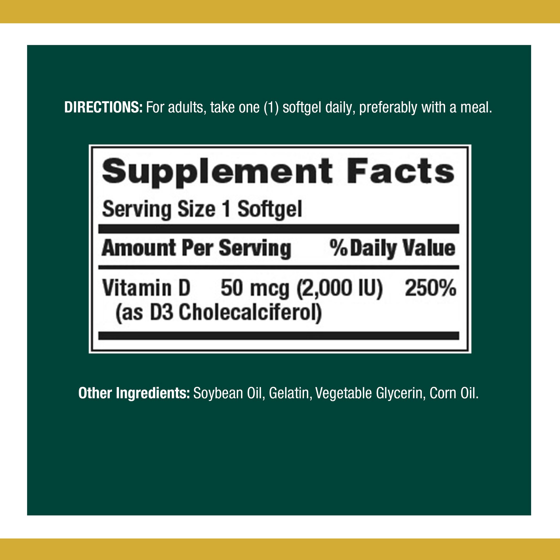 slide 4 of 4, Nature's Bounty Vitamin D Dietary Supplement Softgels, 100 ct