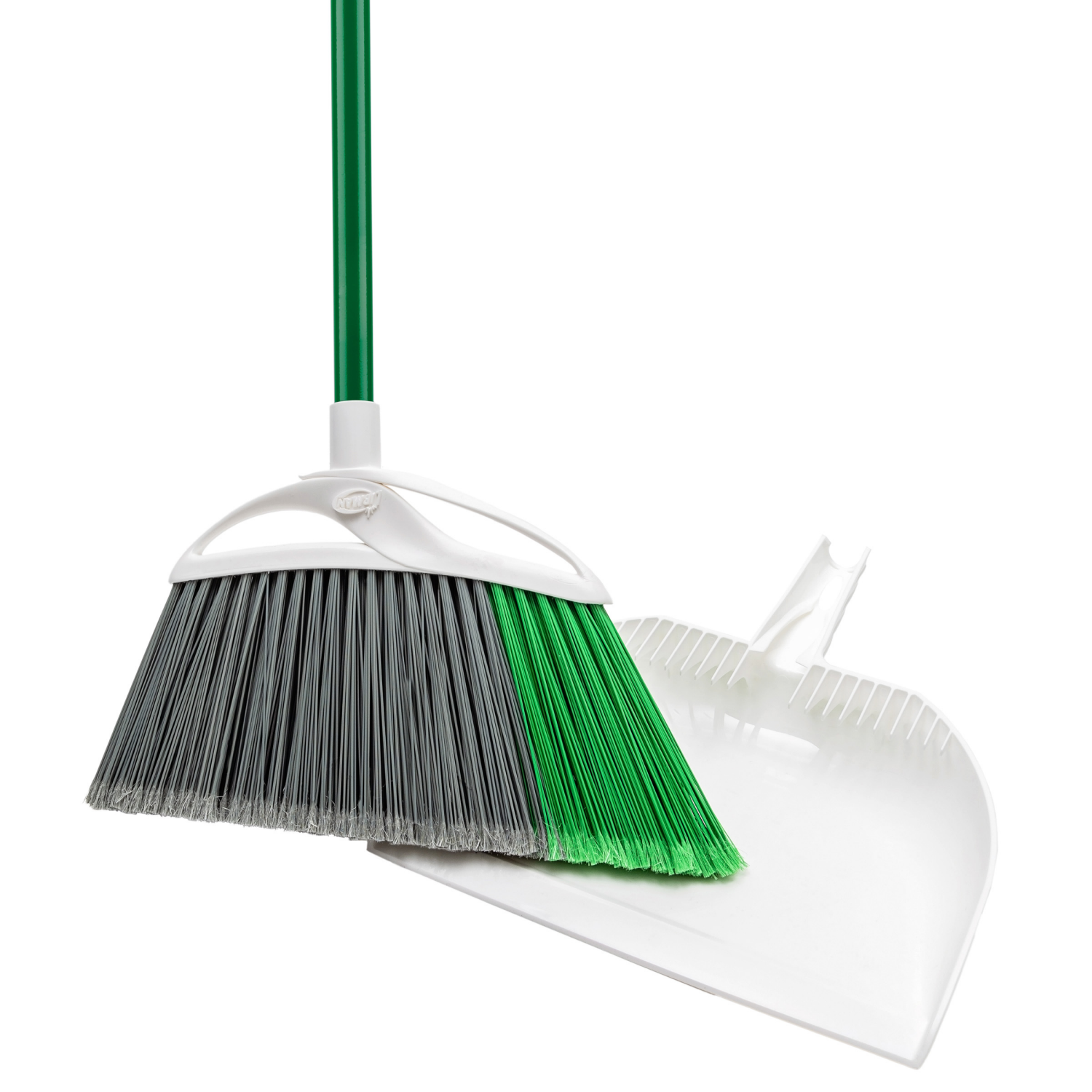 slide 4 of 5, Libman Angle Broom And Dustpan - Green/White, 1 ct