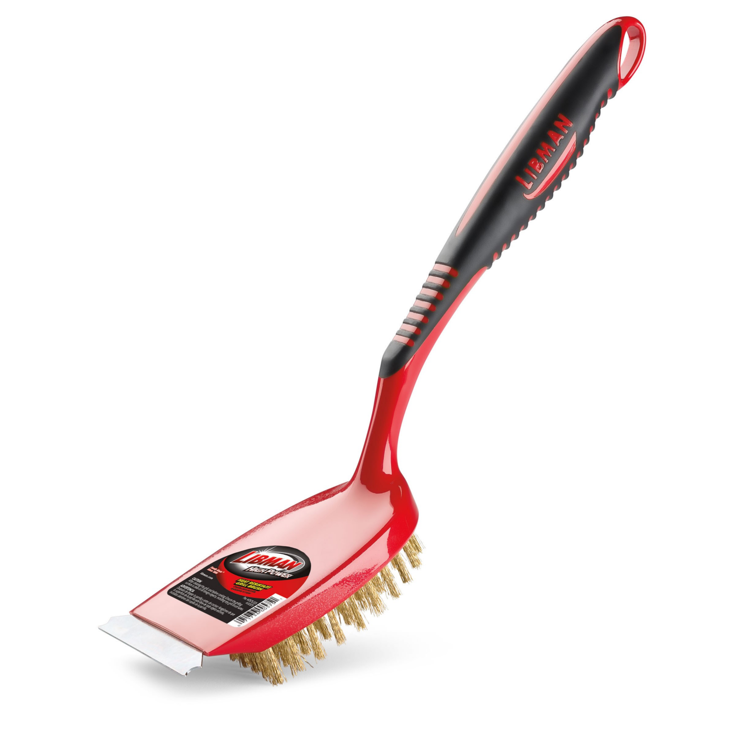slide 2 of 6, Libman High Power Brass Grill Brush with Steel Scraper, 11 in