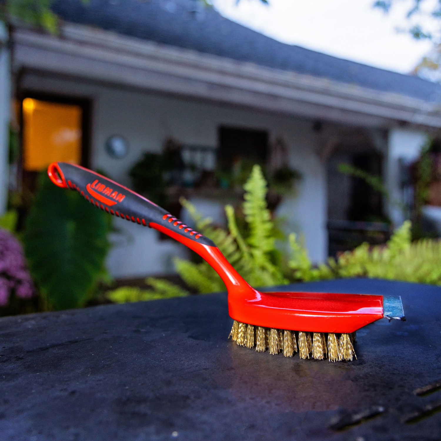 slide 6 of 6, Libman High Power Brass Grill Brush with Steel Scraper, 11 in