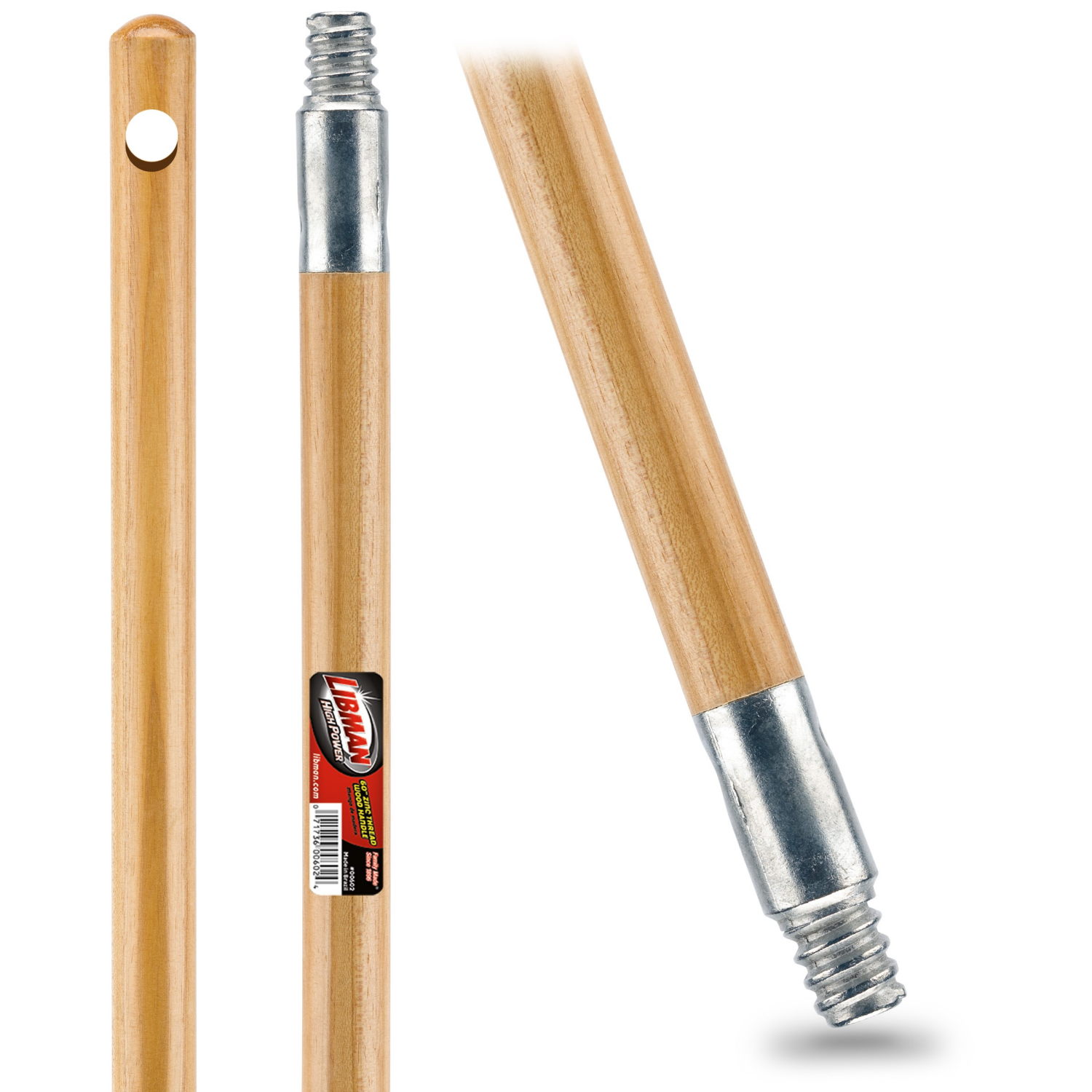 slide 4 of 6, Libman High Power 60” Zinc Thread Wood Handle, 1 ct