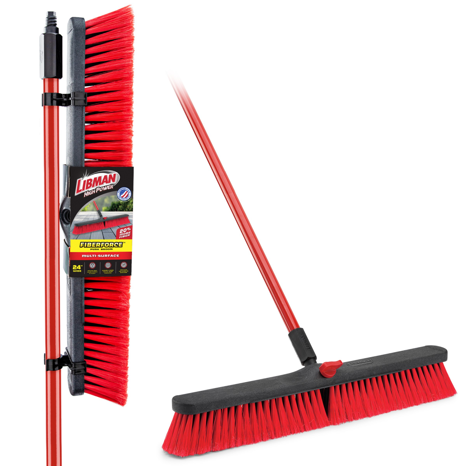 slide 4 of 4, Libman Push Broom, Multi Surface, 24 Inch, 24 in
