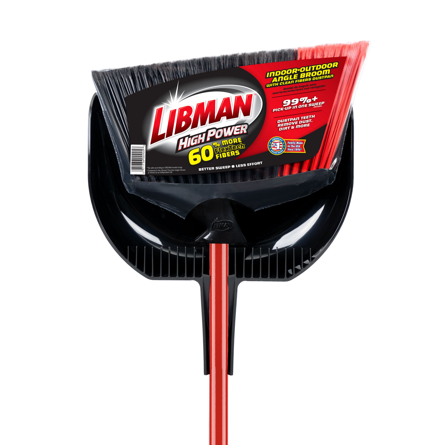 slide 1 of 5, Libman High Power 905 Indoor/Outdoor Angle Broom with Dustpan, 1 ct