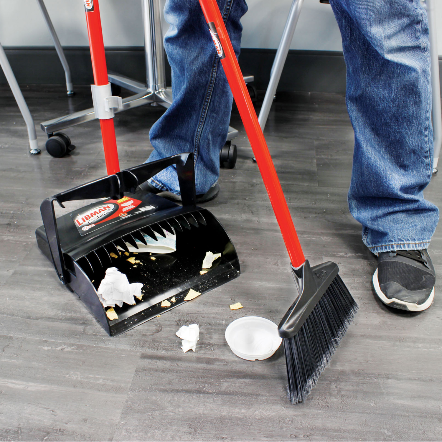 slide 4 of 5, Libman High Power 919 Upright Lobby Broom Dust Pan Combo, 1 ct