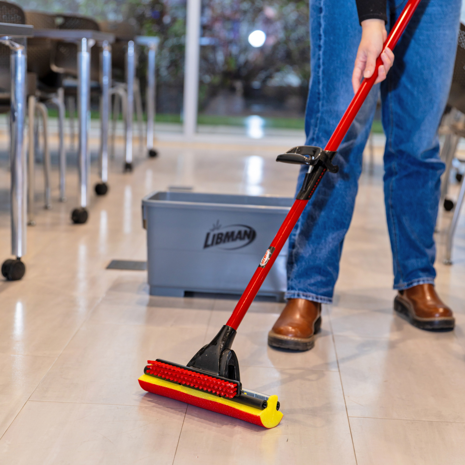 slide 3 of 5, Libman 955 High Power Roller Mop with Scrub Brush, 1 ct