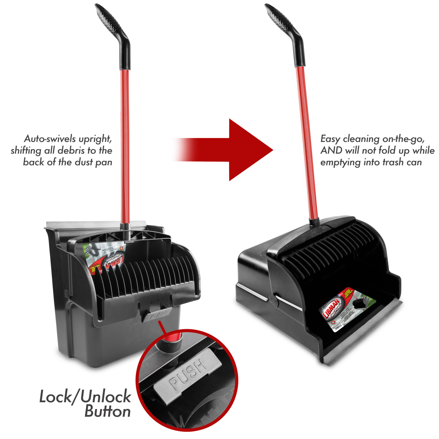 slide 5 of 6, Libman Large Scoop Dustpan with Handle, 1 ct