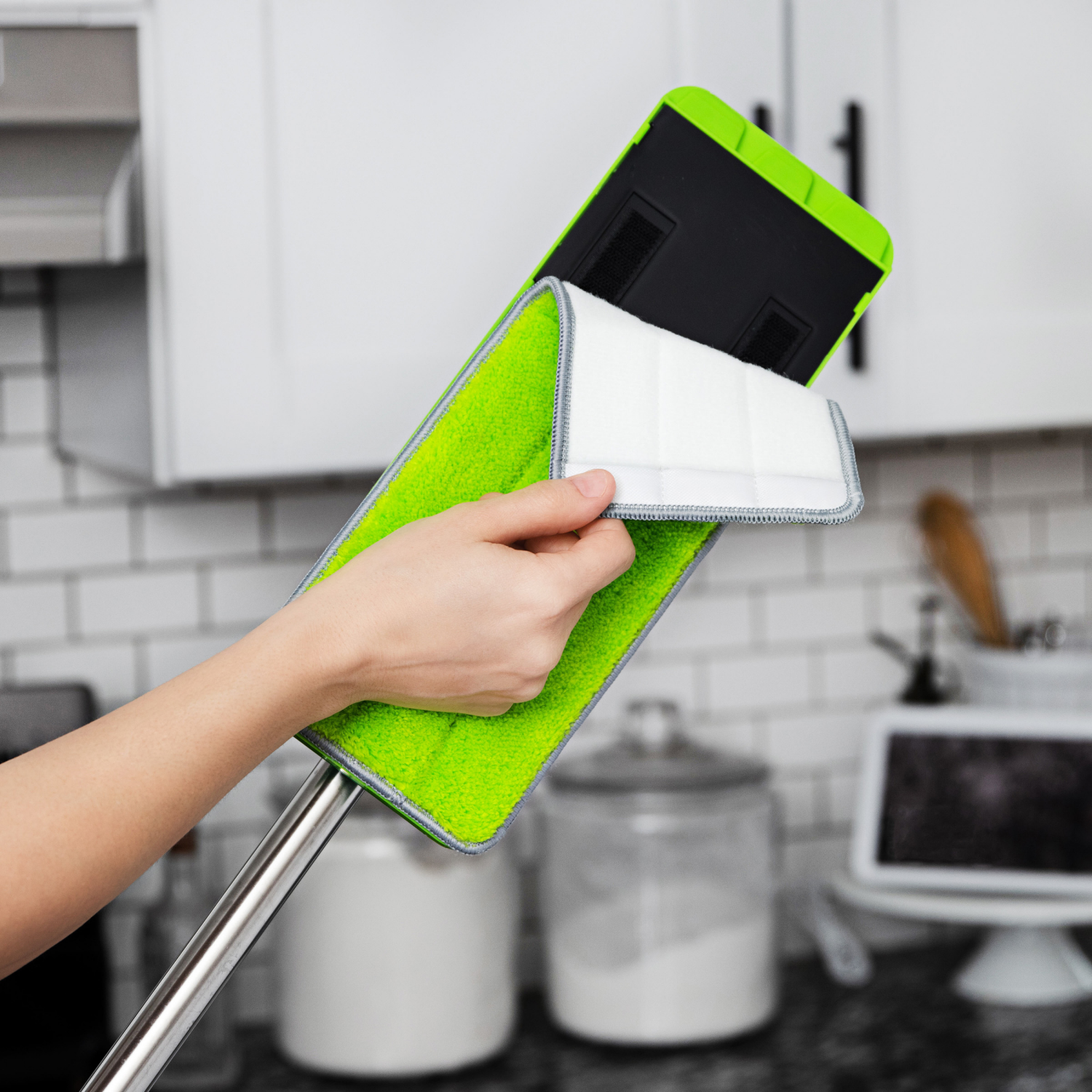 slide 5 of 6, Libman Microfiber Roller Flat Wet Mop with Bucket, 1 ct