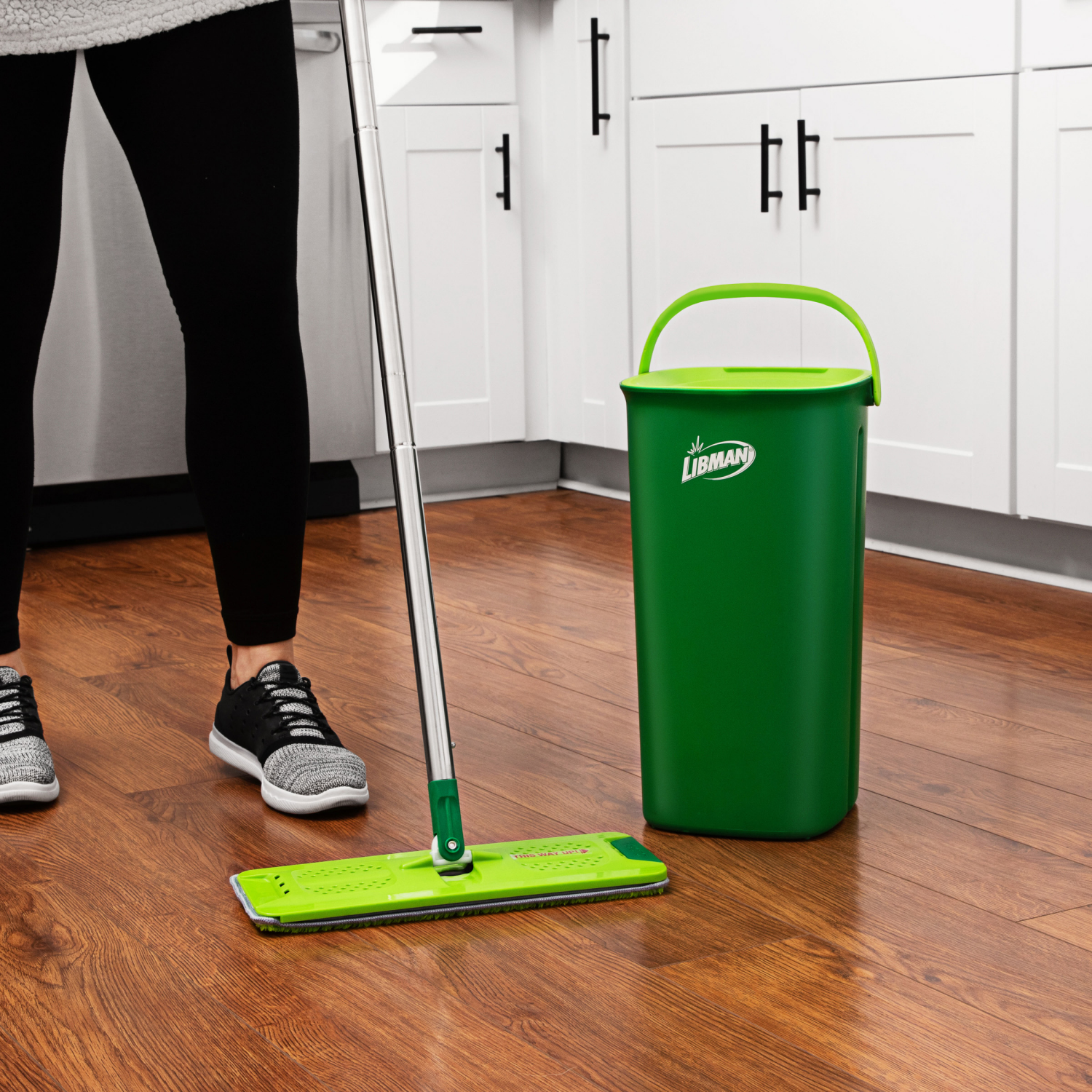 slide 6 of 6, Libman Microfiber Roller Flat Wet Mop with Bucket, 1 ct