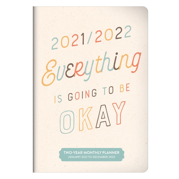 slide 1 of 3, Orange Circle Studio 24-Month Monthly Pocket Planner, 6-1/2" X 4-1/2", Everything Is Going To Be Okay, January 2021 To December 2022, 1 ct