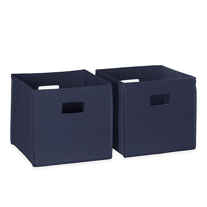 slide 1 of 4, RiverRidge Home Folding Storage Bins for Kids - Navy, 2 ct