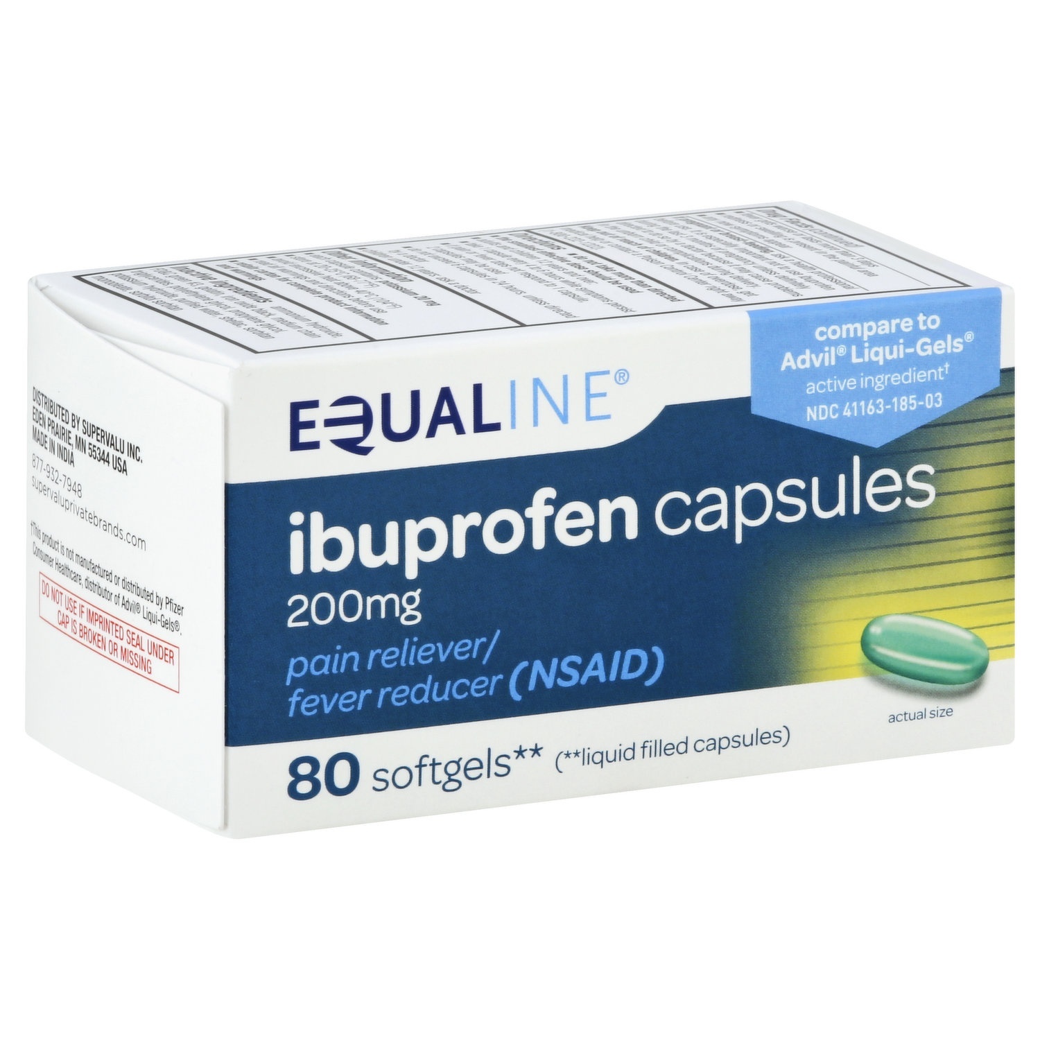 slide 1 of 1, Equaline Ibuprofen Liquid SoftGel, 80 ct