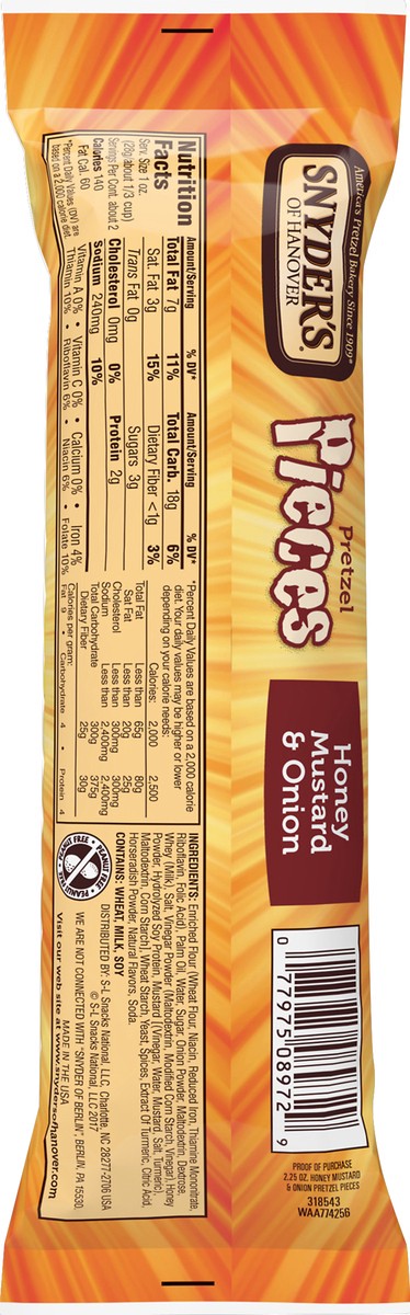 slide 3 of 3, Snyder's of Hanover Honey Mustard And Onion Tube Pretzels, 2.25 oz