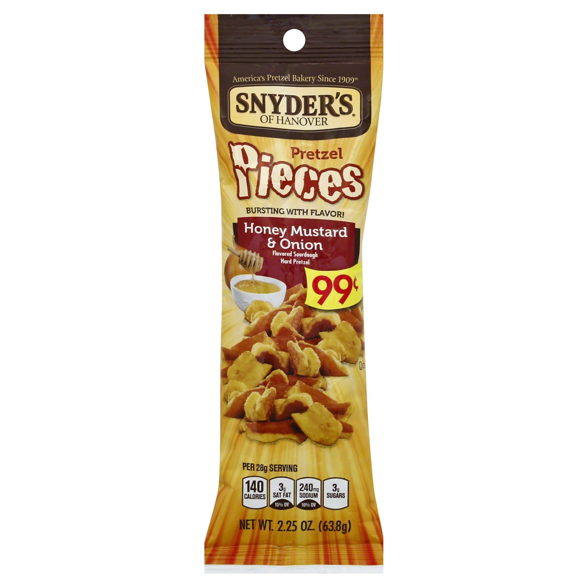 slide 1 of 3, Snyder's of Hanover Honey Mustard And Onion Tube Pretzels, 2.25 oz