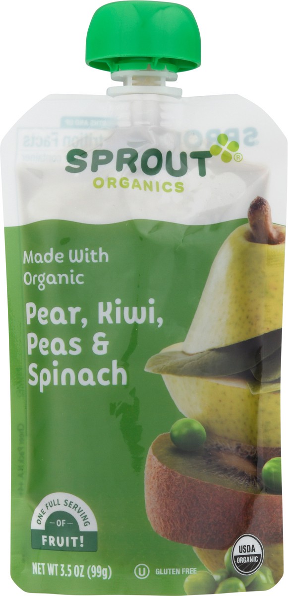 slide 5 of 9, Sprout Organics Pear, Kiwi, Peas & Spinach 3.5 oz, 3.5 oz