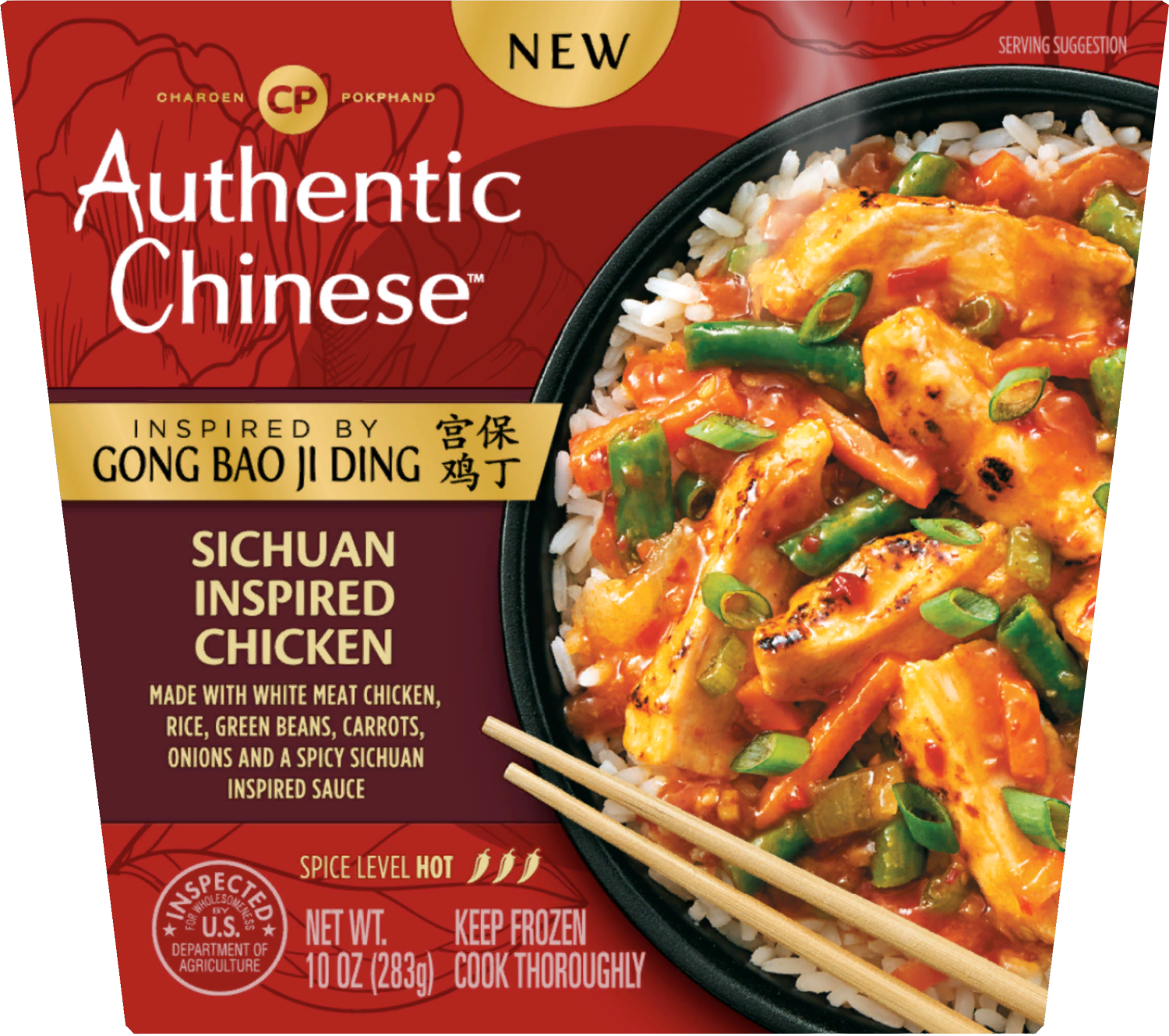 slide 1 of 1, Authentic Chinese Hot Sichuan Inspired Chicken Frozen, 10 oz