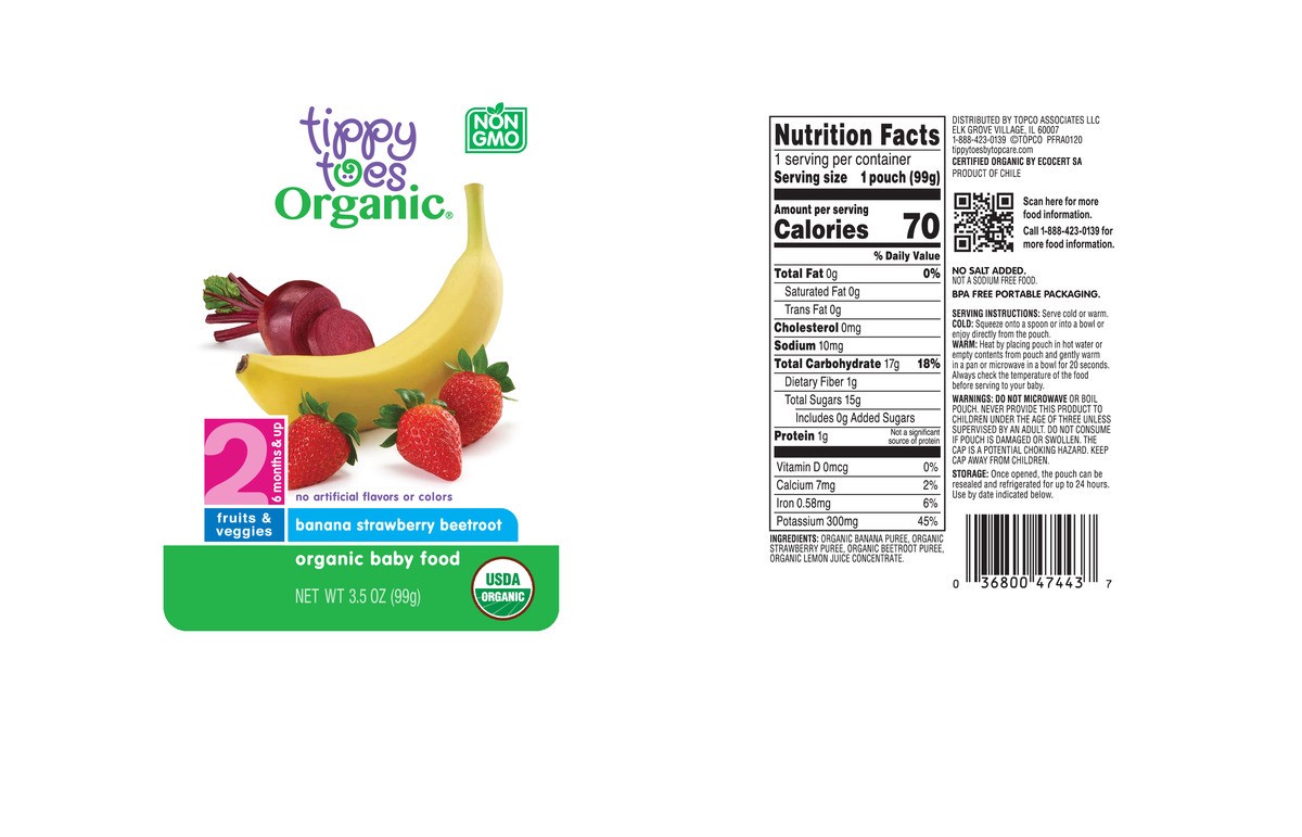 slide 12 of 15, Tippy Toes Organic 2 (6 Months & Up) Banana Strawberry Beetroot Baby Food 3.5 oz, 3.5 oz
